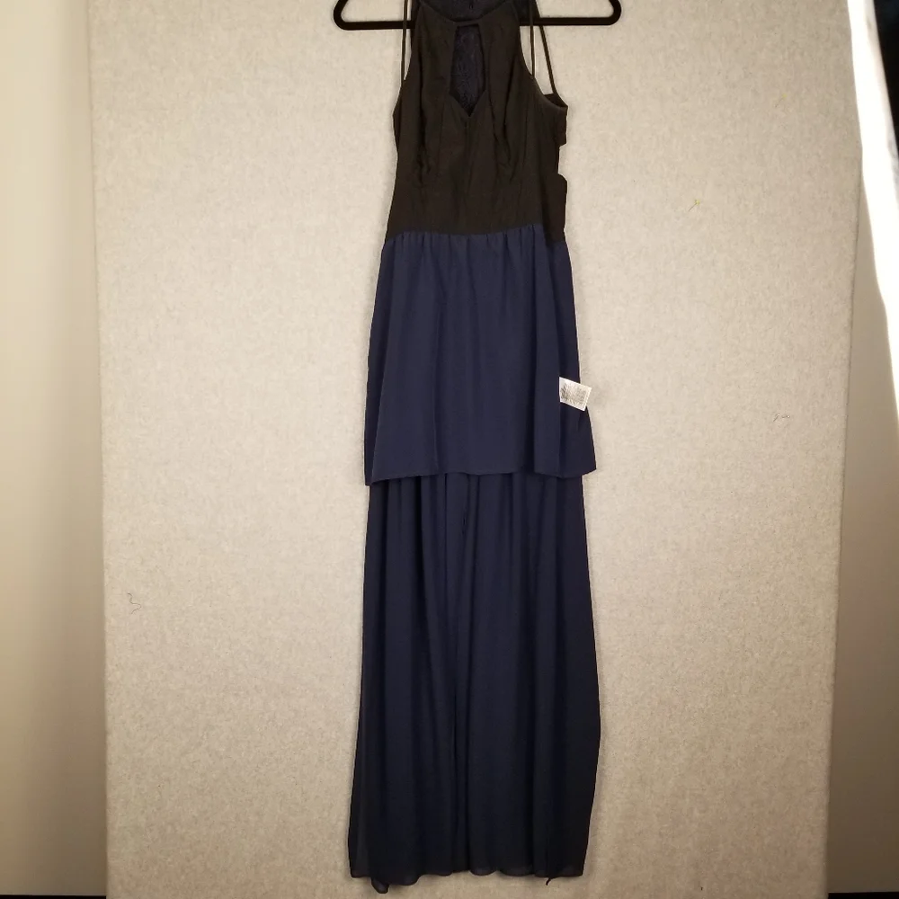 EUC BCBG Generation Navy Maxi With Black Lace Bodice Size 0 - Picture 3 of 10